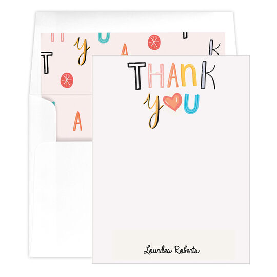 Funky Thank You Flat Note Cards